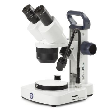 EduBlue Euromex Binocular Stereo Microscope WF10x Eyepieces 45° Head Incident and Transmitted LED Illumination