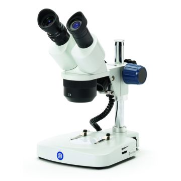 EduBlue Binocular Stereo Microscope Euromex 20x/40x with Incident and Transmitted LED Illumination