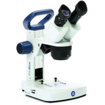 EduBlue Binocular Stereo Microscope 20x/40x with Incident and Transmitted LED Illumination