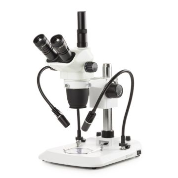 NexiusZoom EVO Trinocular Stereo Microscope with Dual Incident LED Flex Arms and Transmitted LED Illumination