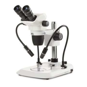 NexiusZoom EVO Binocular Stereo Microscope Euromex 45° Head Column Stand Dual-Arm Incident LED Illumination