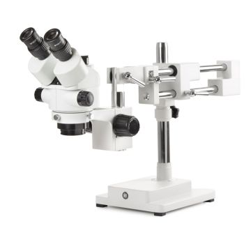 StereoBlue Trinocular Zoom Stereo Microscope 7x–45x with Double Arm Stand — Euromex