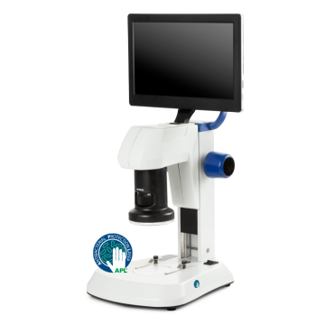Digital Stereo Microscope 2.0 MP with 9" LCD Screen, 1–4x Zoom, Incident and Transmitted LED Illumination